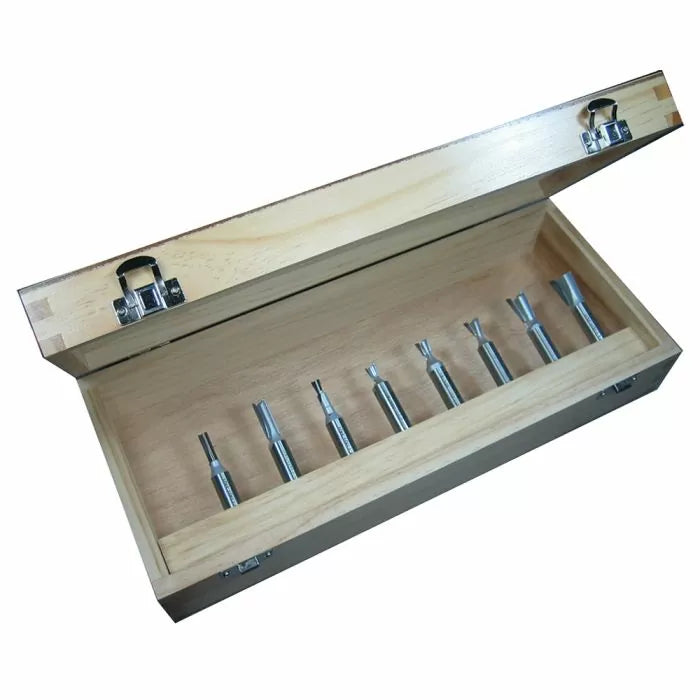 Infinity Tools 1/2" Shank 8-Pc. Dovetail & Box Joint Making Router Bit Set