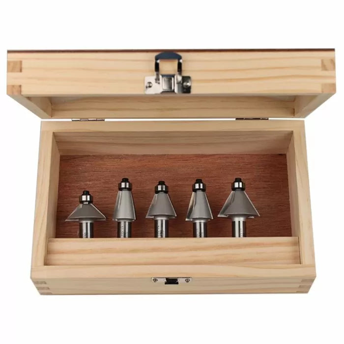 Infinity Tools 1/2" Shank 5-Pc. Chamfer Router Bit Set