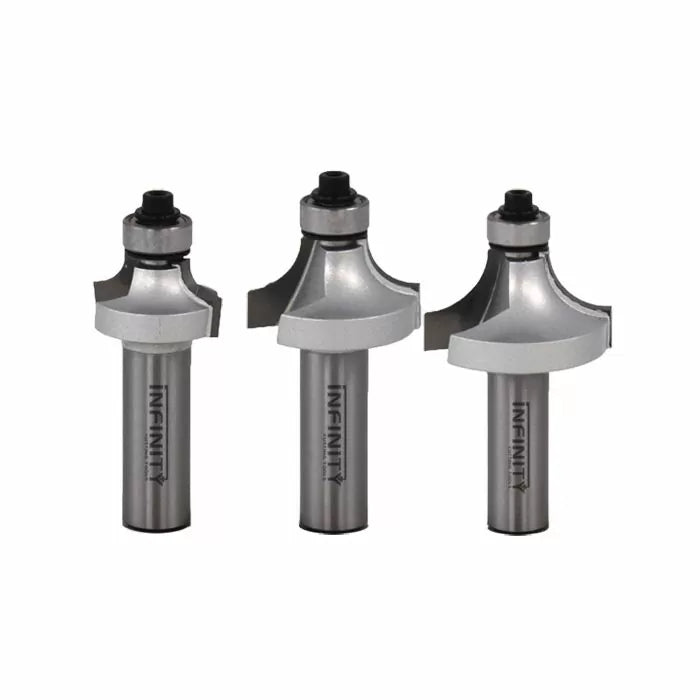 Infinity Tools 1/2" Shank 3-Pc. Roundover & Beading Router Bit Set