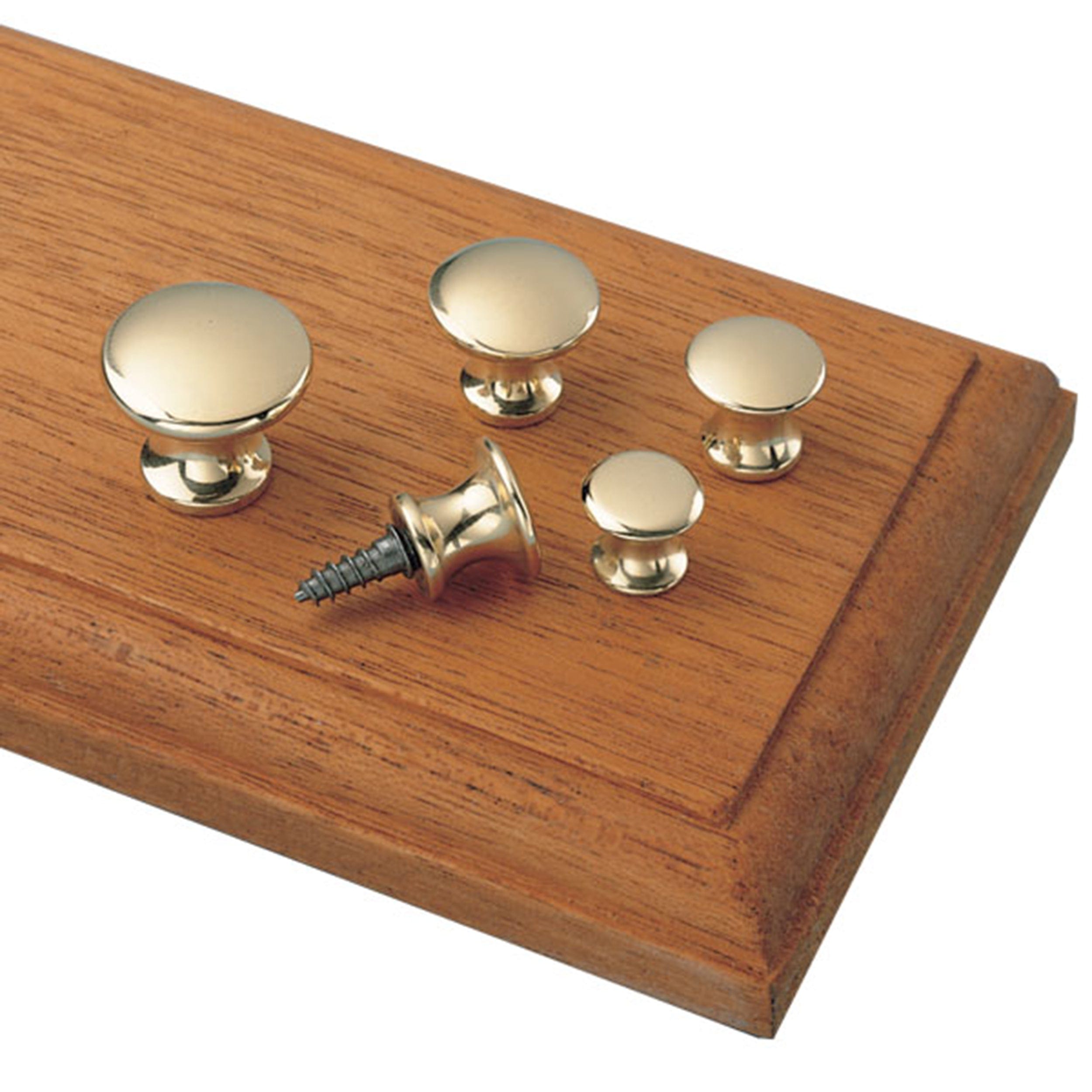 Brass Knob 5/8" D 1/2" Tall