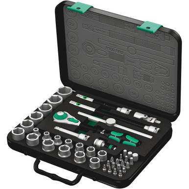 Wera 05003594001 8100 Sb 2 Zyklop Speed Ratchet Set, 3/8 Inch Drive, Metric, 43 Pieces