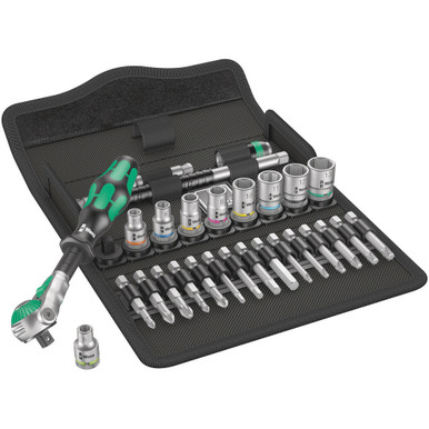 Wera 05004016001 8100 Sa 6 Zyklop Speed Ratchet Set, 1/4 Inch Drive, Metric, 28 Pieces