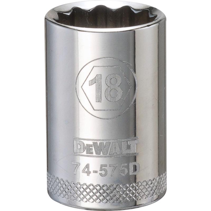 Dewalt DWMT74575OSP 18 mm X 1/2 in. drive Metric 12 Point Socket 1 pc