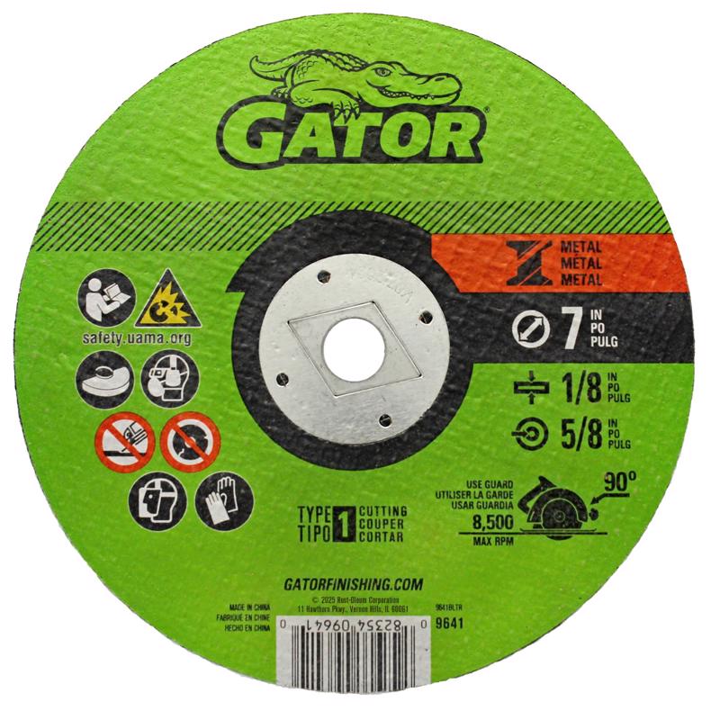 Gator 9641 7 in. D X 5/8 in. X 1/8 in. thick Aluminum Oxide Type 1 Metal Cut-Off Blade 1 pc