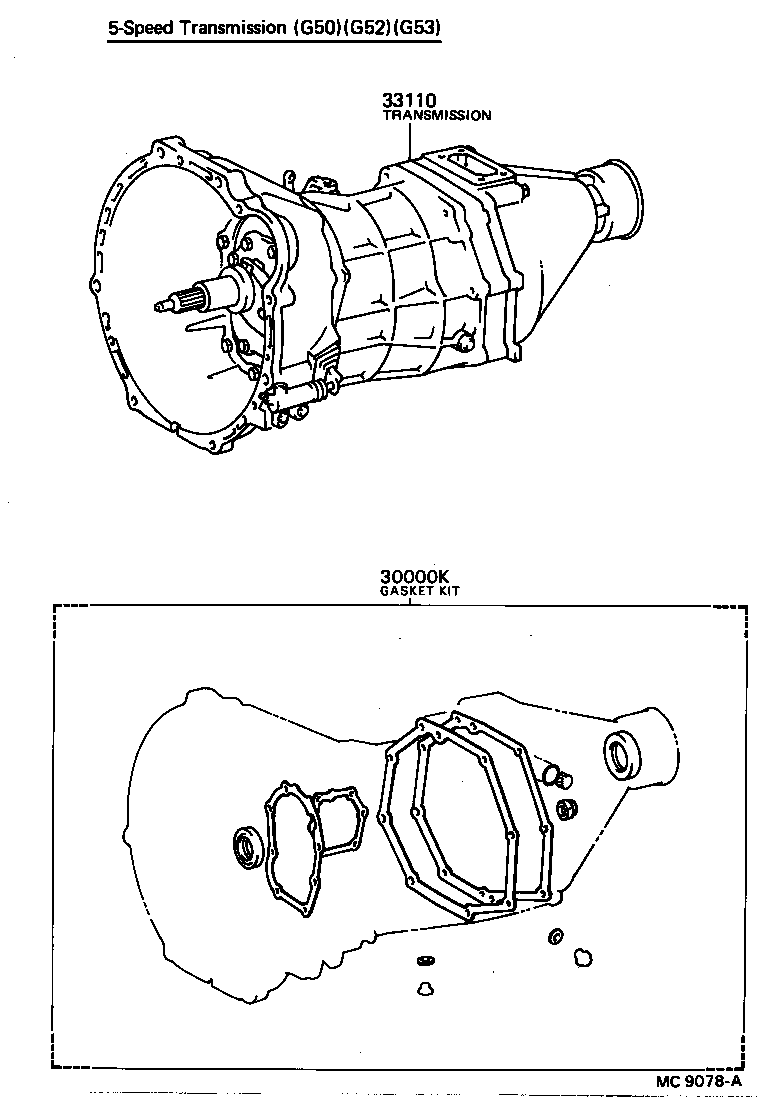 Gasket Kit, Manual Transmission Overhaul Toyota, 04331-35080