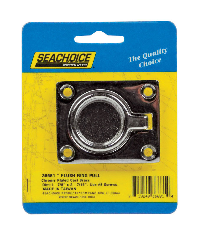 Seachoice 50-36681 Chrome-Plated Brass 2-1/2 in. L X 1-7/8 in. W Flush Ring Pull 1 pk