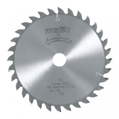 Mafell 092480 Tct Saw Blade, 168 X 1.2/1.8 X 20 Mm, 32 Teeth, At