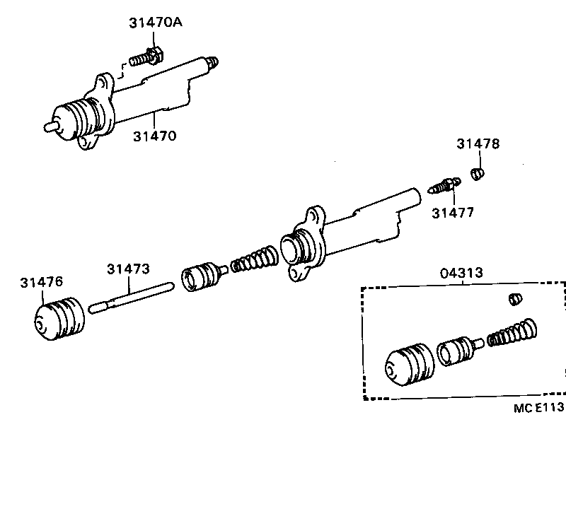 Cylinder Kit, Clutch Release Toyota, 04313-14010