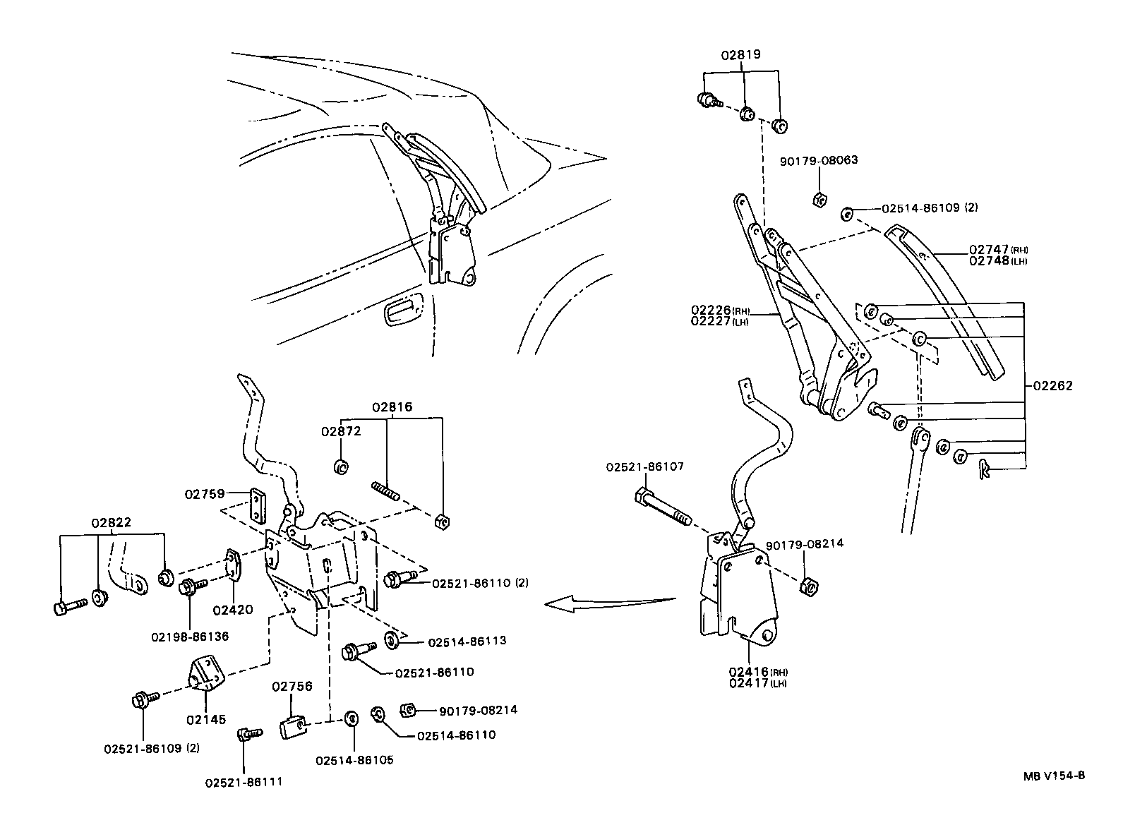 Cap, Up Stop Rear Rail Toyota, 02872-86101
