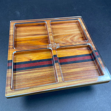 Square 4 Pocket Valet Tray Router Templates (Clear Acrylic)