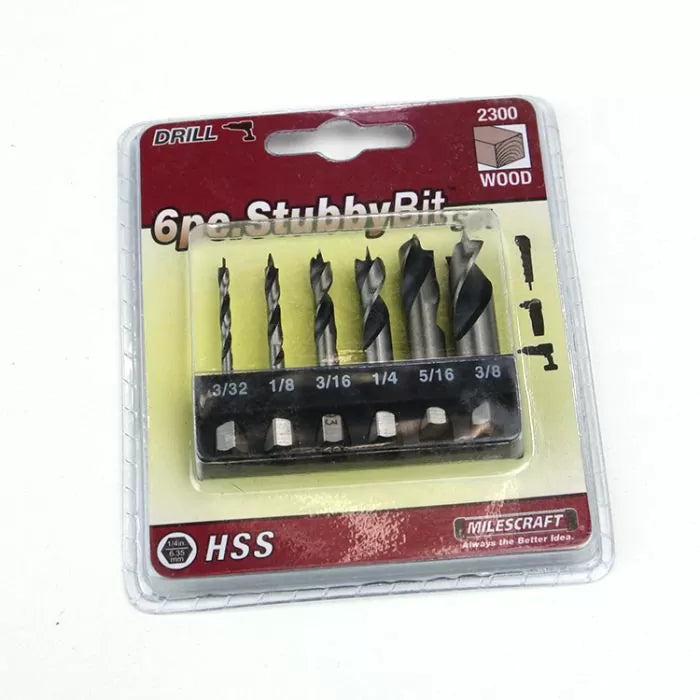 Milescraft Stubby Length Drill Bit Sets for Wood or Metal