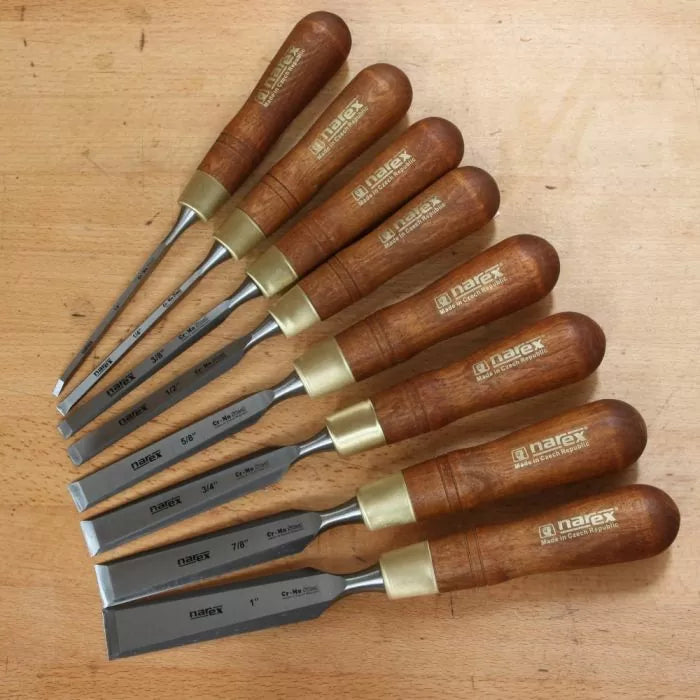 Narex Wood Line Plus Bench Chisels, True Imperial Sizes