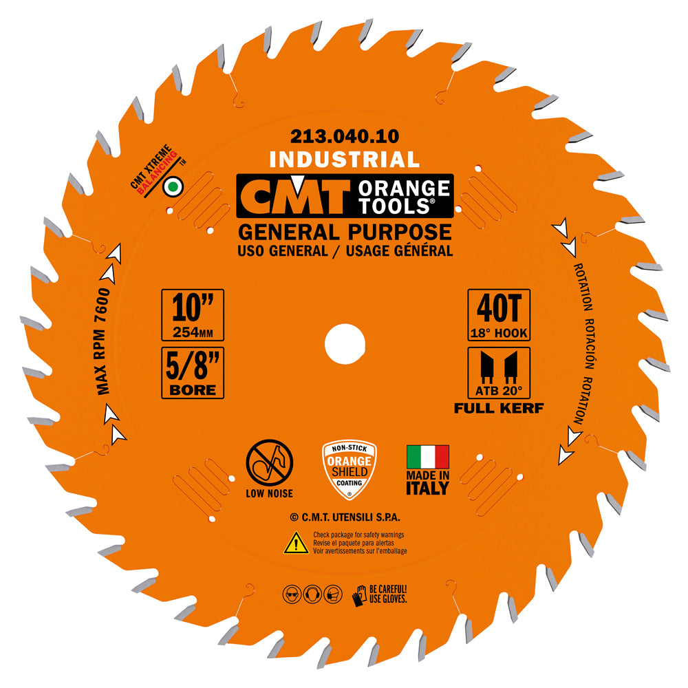 CMT 213.040.10 GENERAL PURPOSE 10”x0.126”/0.098”x5/8’’ T=40 ATB