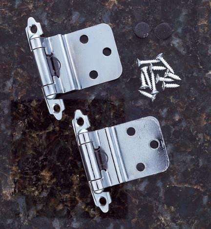 Self Closing Cabinet Hinges - 3/8 Inset - Multiple Finishes Available - Sold In Pairs