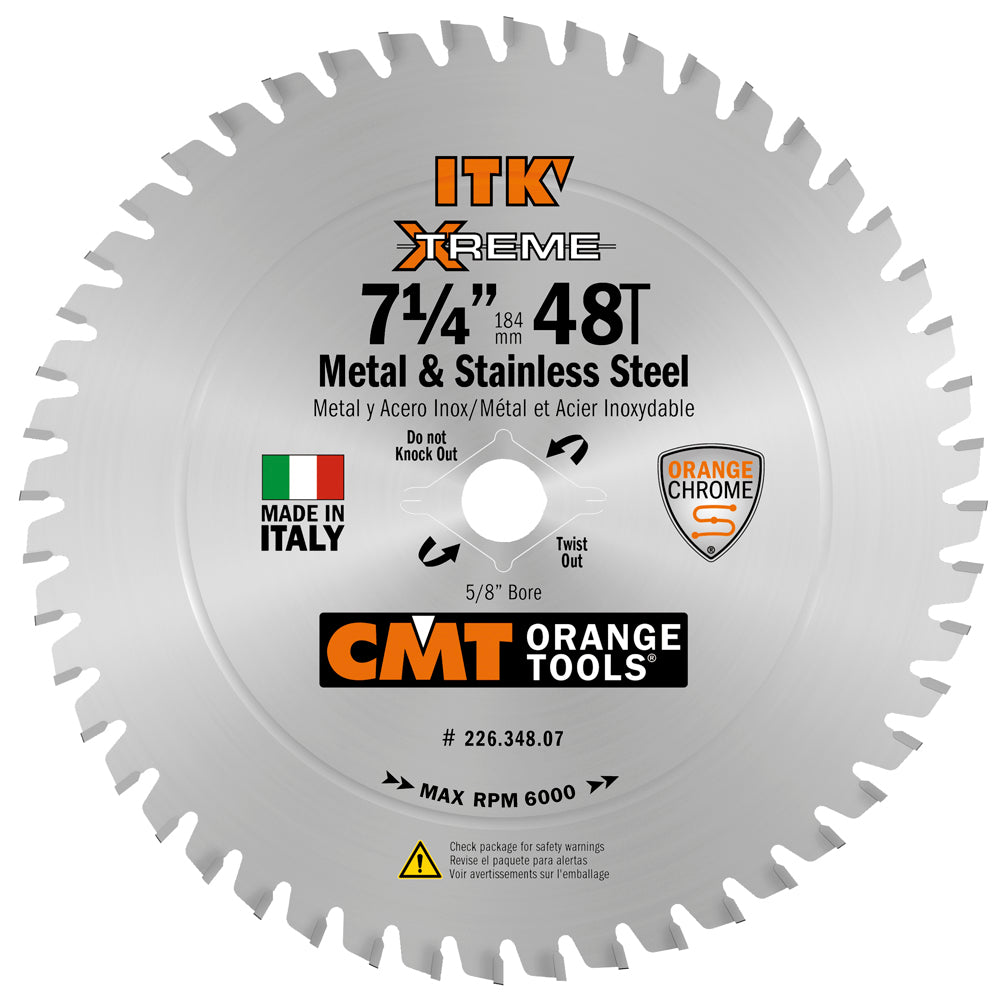 CMT 226.348.07 METAL & STAINLESS STEEL 7-1/4”x0.080”/0.065”x5/8” T=48 FWF