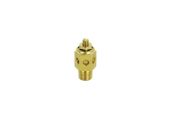 High Volume Speed Control Exhaust Muffler, 1/4” MNPT - 40 Micron Sintered Bronze Silencer/Diffuse Air & Noise Reducer