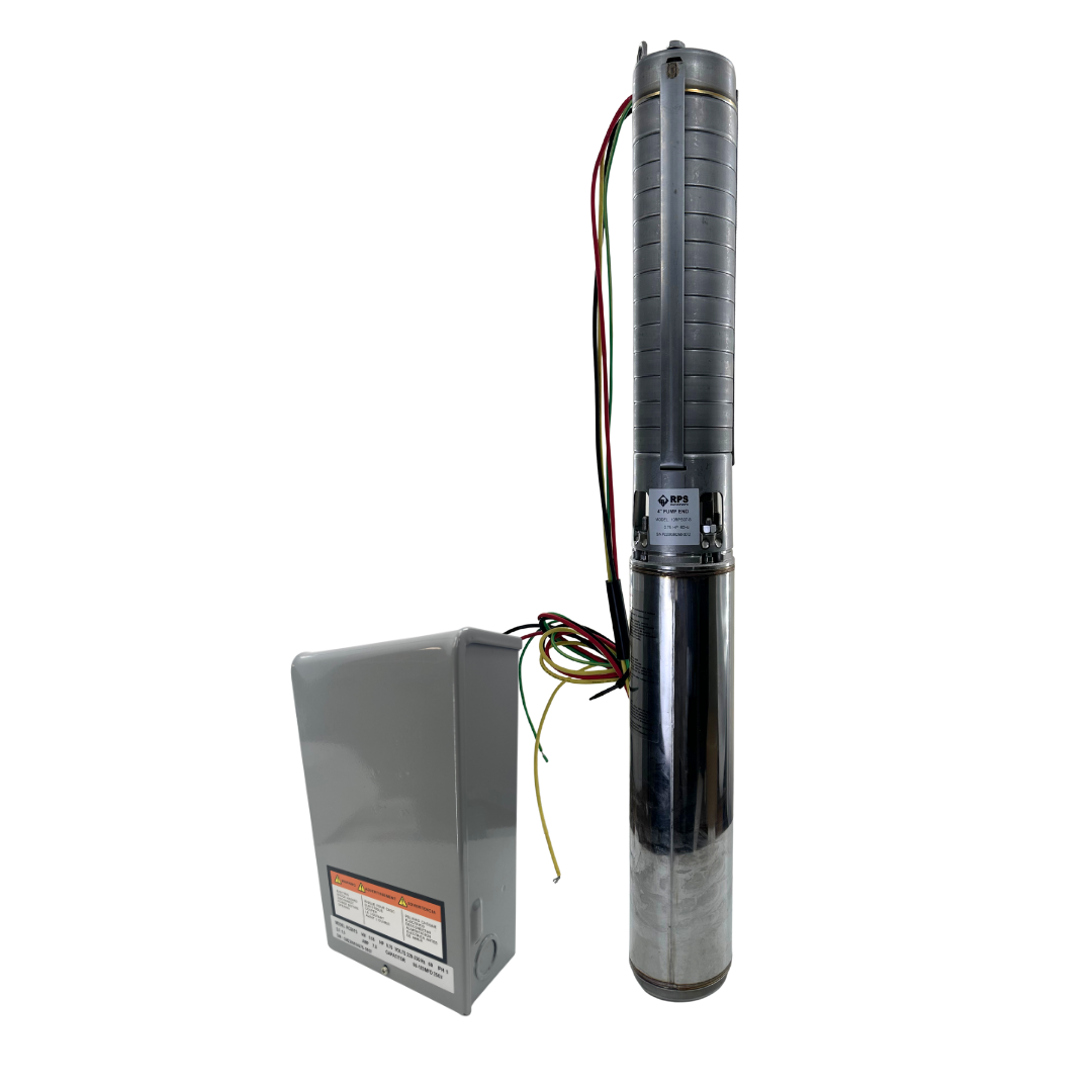 RPS Steel Pro 1/2 HP 220V, 3-Wire | 4" Submersible Well Pump + Stainless Steel Impeller | 200 ft Head, 4–11 GPM | 10RPS05-S Complete Kit