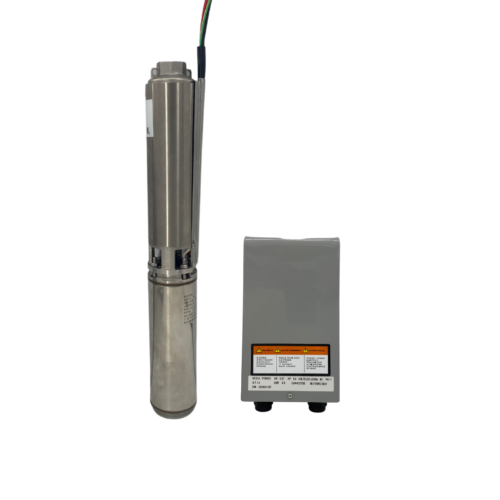 RPS Core Series 3/4 HP 220V, 3-Wire | 4" Submersible Well Pump + Engineered Impeller | 350 ft Head, 4–8 GPM | 05RPS07 Complete Kit