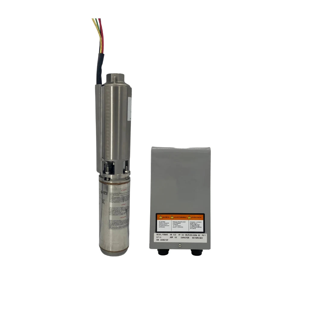 RPS Core Series 1/2 HP 220V, 3-Wire | 4" Submersible Well Pump + Engineered Impeller | 150 ft Head, 11–18 GPM | 10RPS05 Complete Kit