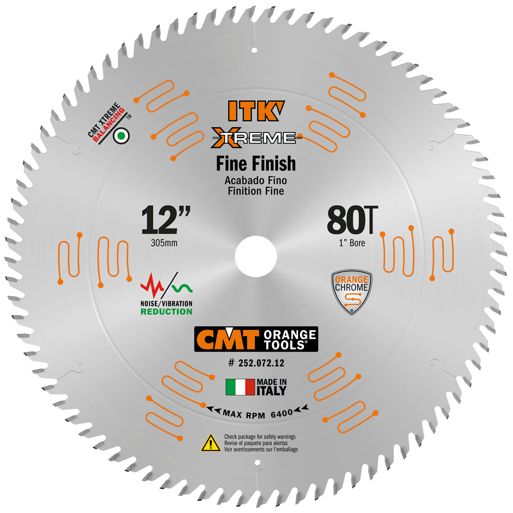 CMT 252.072.12 FINE FINISH 12”x0.118”/0.087x1’’ T=80 ATB