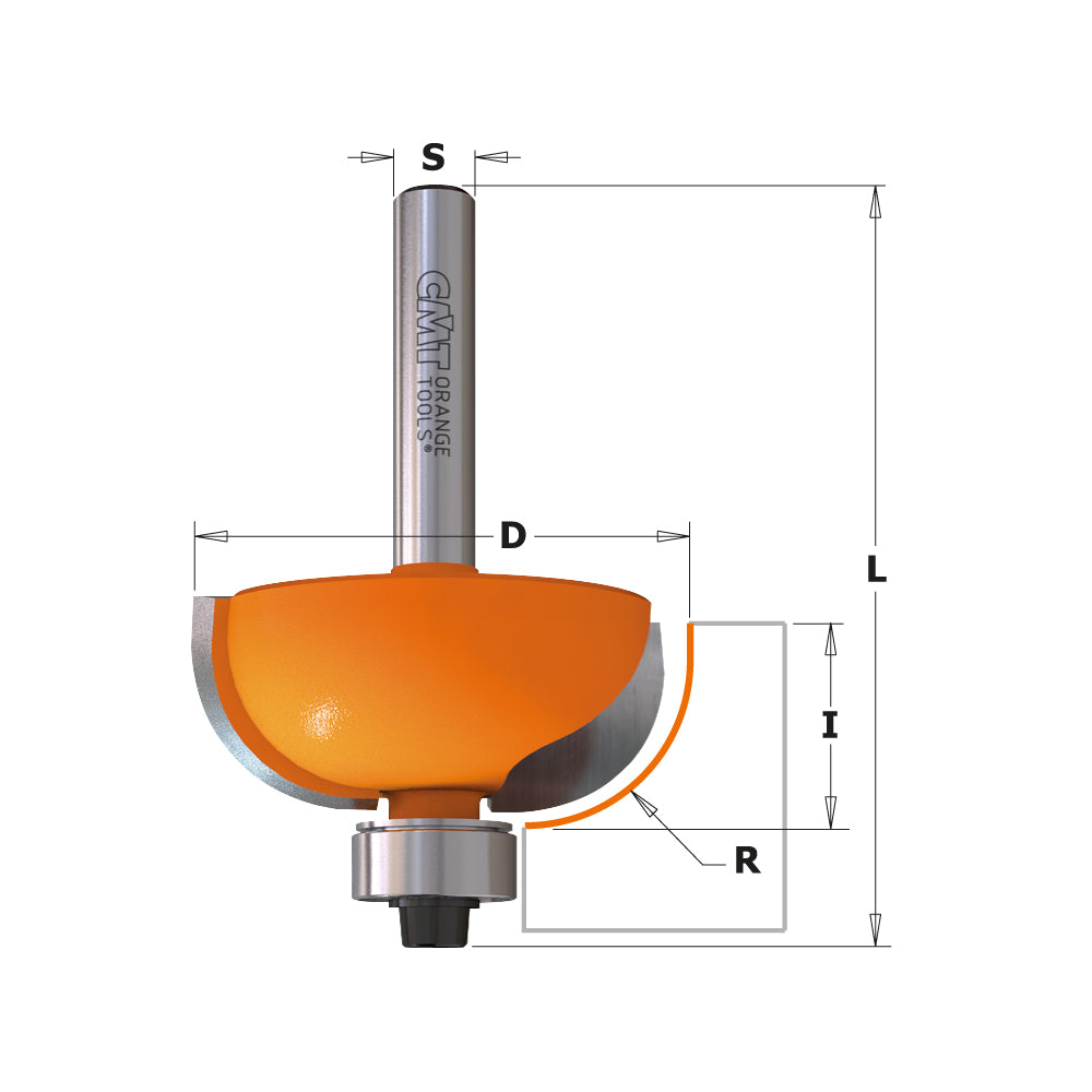 CMT 837.190.11 COVE BIT WITH BEARING D=7/8”x1/2” R=3/16” S=1/4”