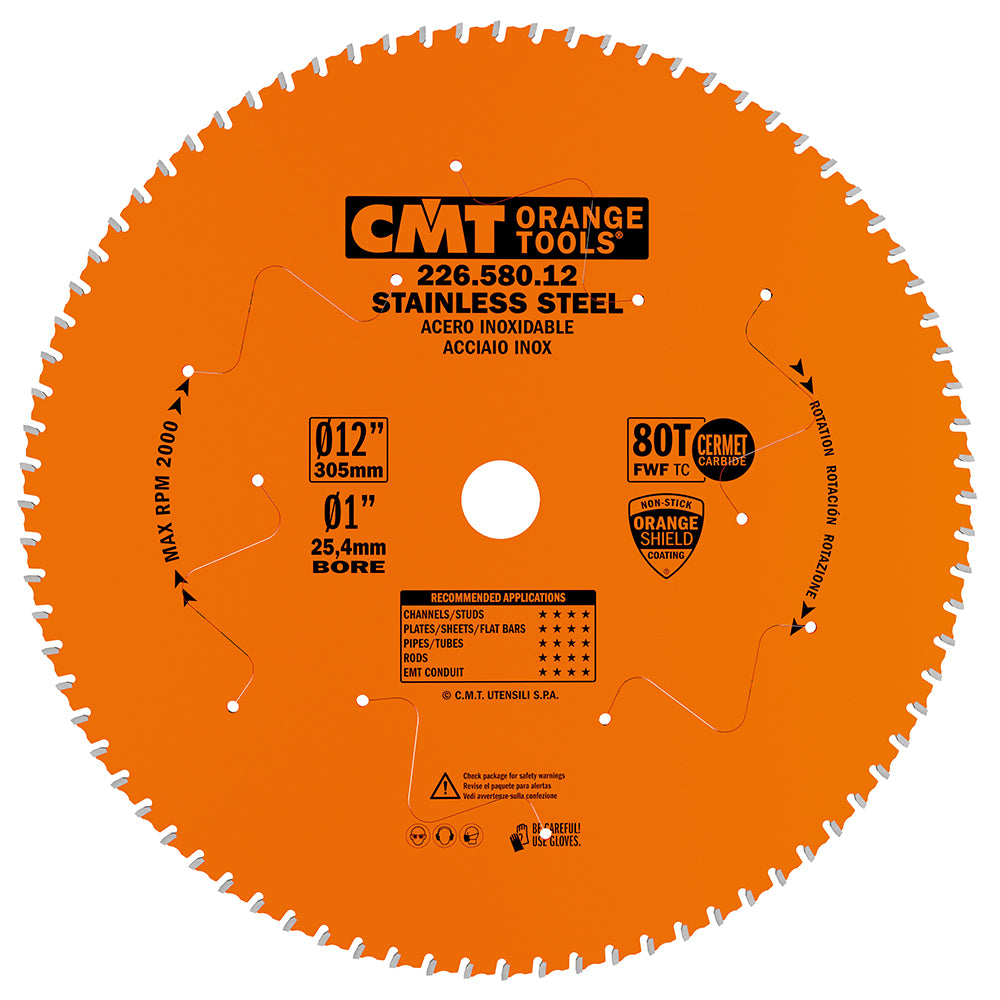 CMT 226.580.12 STAINLESS STEEL 12’’x0.087”x0.071”x1’’ T=80 FWF