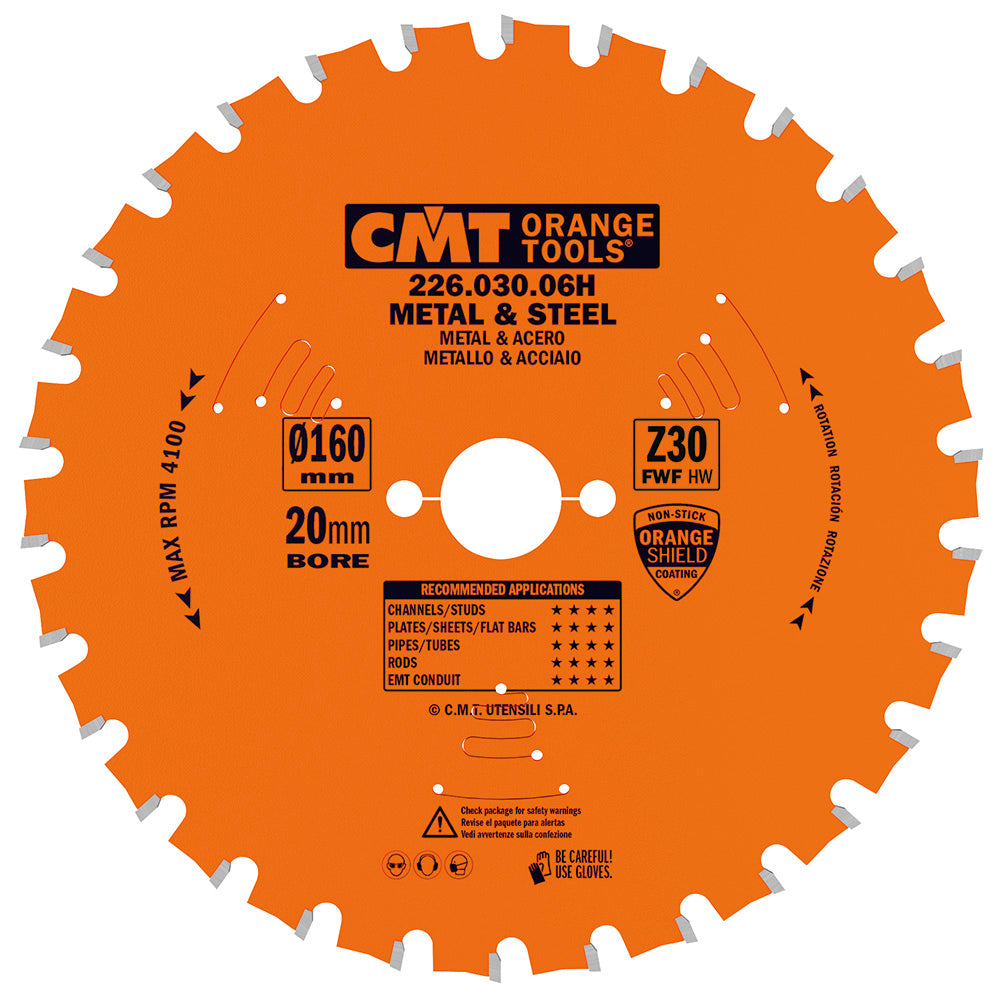 CMT 226.030.06H MEDIUM/THICK - METAL & STEEL 160x0.079”/0.063”x20mm T=30 FWF