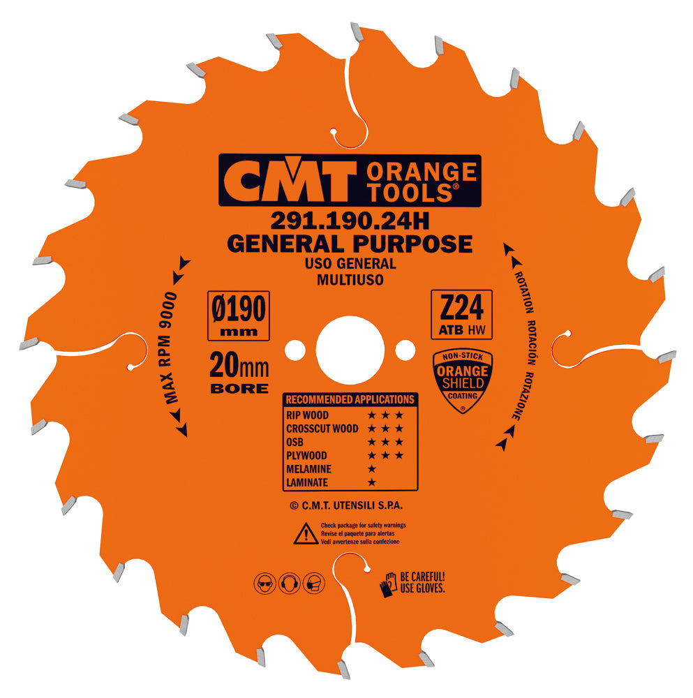 CMT 291.160.24H GENERAL PURPOSE 160x0.087”/0.062”x20mm T=24 ATB