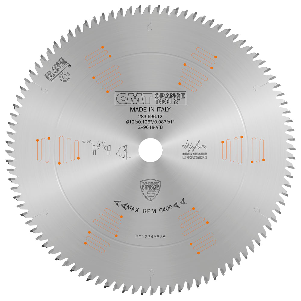 CMT 283.696.12 ULTRA FINISH - PLYWOOD & MELAMINE 12”x1” T=96 Hi-ATB