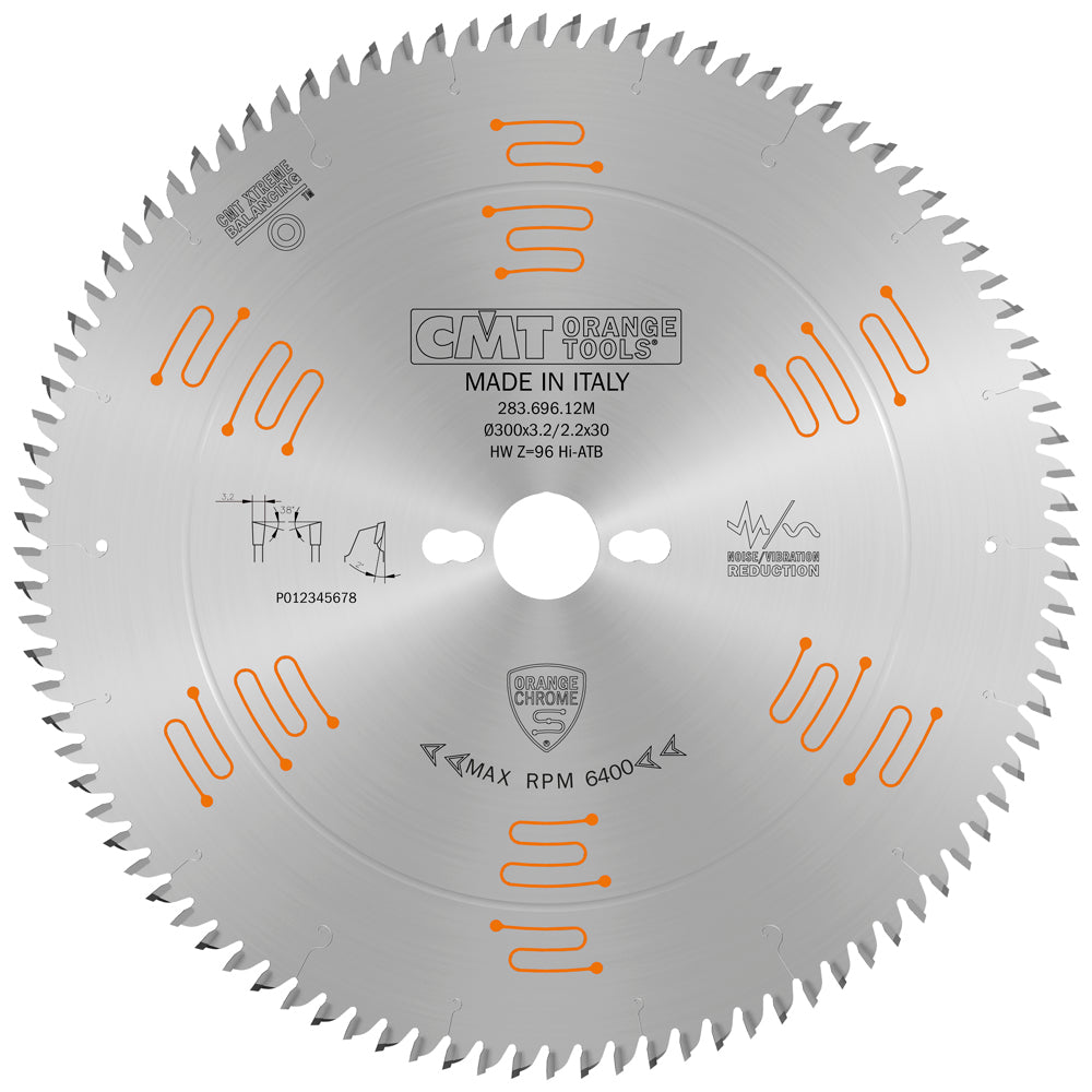 CMT 283.696.12M ULTRA FINISH - PLYWOOD & MELAMINE 300x30mm T=96 Hi-ATB (-2° NEG)