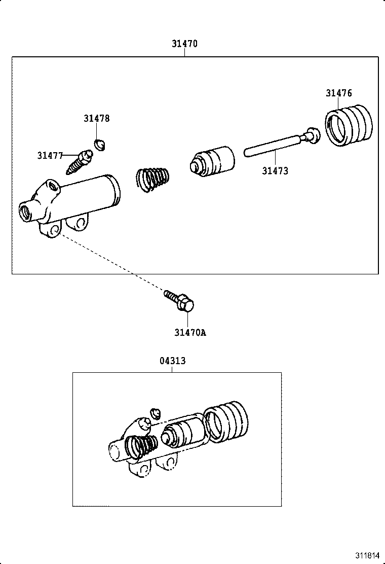 Cylinder Kit, Clutch Release Toyota, 04313-30130