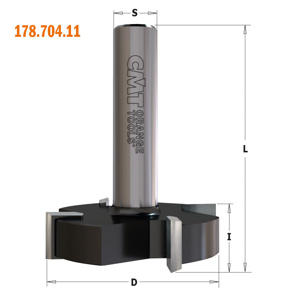 CMT 178.701.11 SPOILBOARD SURFACING ROUTER CUTTER D=1”x1/4”x3” S=1/4” RH