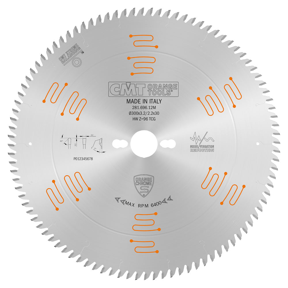 CMT 281.696.12M SINGLE-SIDED - LAMINATE & MELAMINE 300x3.2/2.2x30mm T=96 TCG