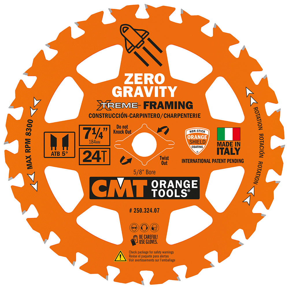 CMT 250.324.07-X10 FRAMING ZERO GRAVITY 7-1/4”x0.070”/0.048”x5/8” T=24 ATB (10 PACK)