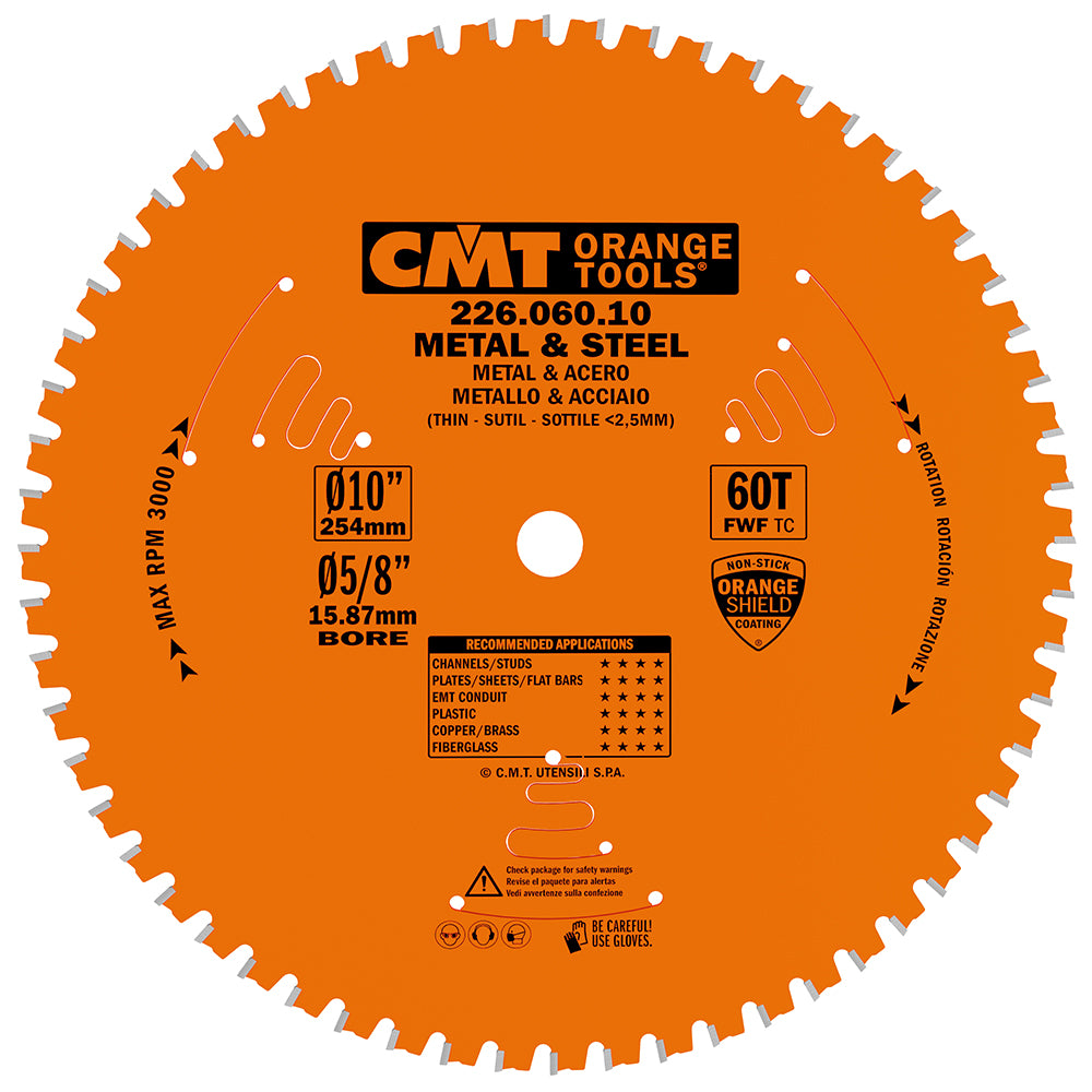 CMT 226.060.10 THIN - METAL & STEEL 10’’x0.087”/0.071”x5/8’’ T=60 FWF