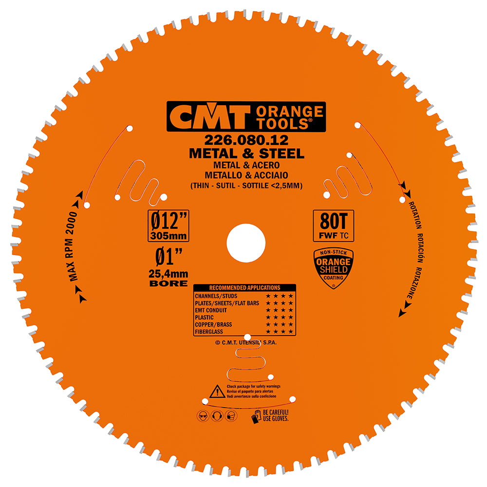 CMT 226.080.12 THIN - METAL & STEEL 12”x0.087”/0.071”x1’’ T=80 FWF