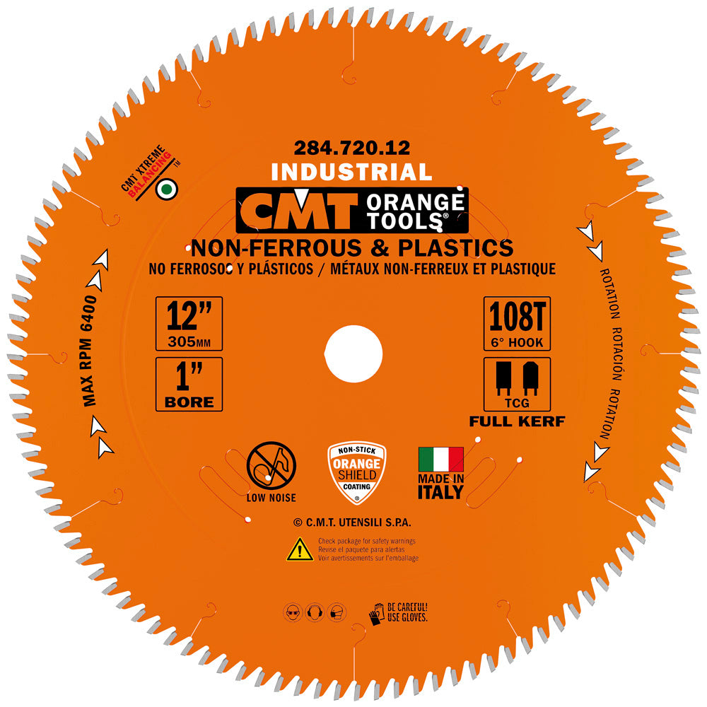 CMT 284.720.12 THIN NON-FERROUS METAL & PLASTICS 12”x0.126”/0.098”x1” T=108 TCG