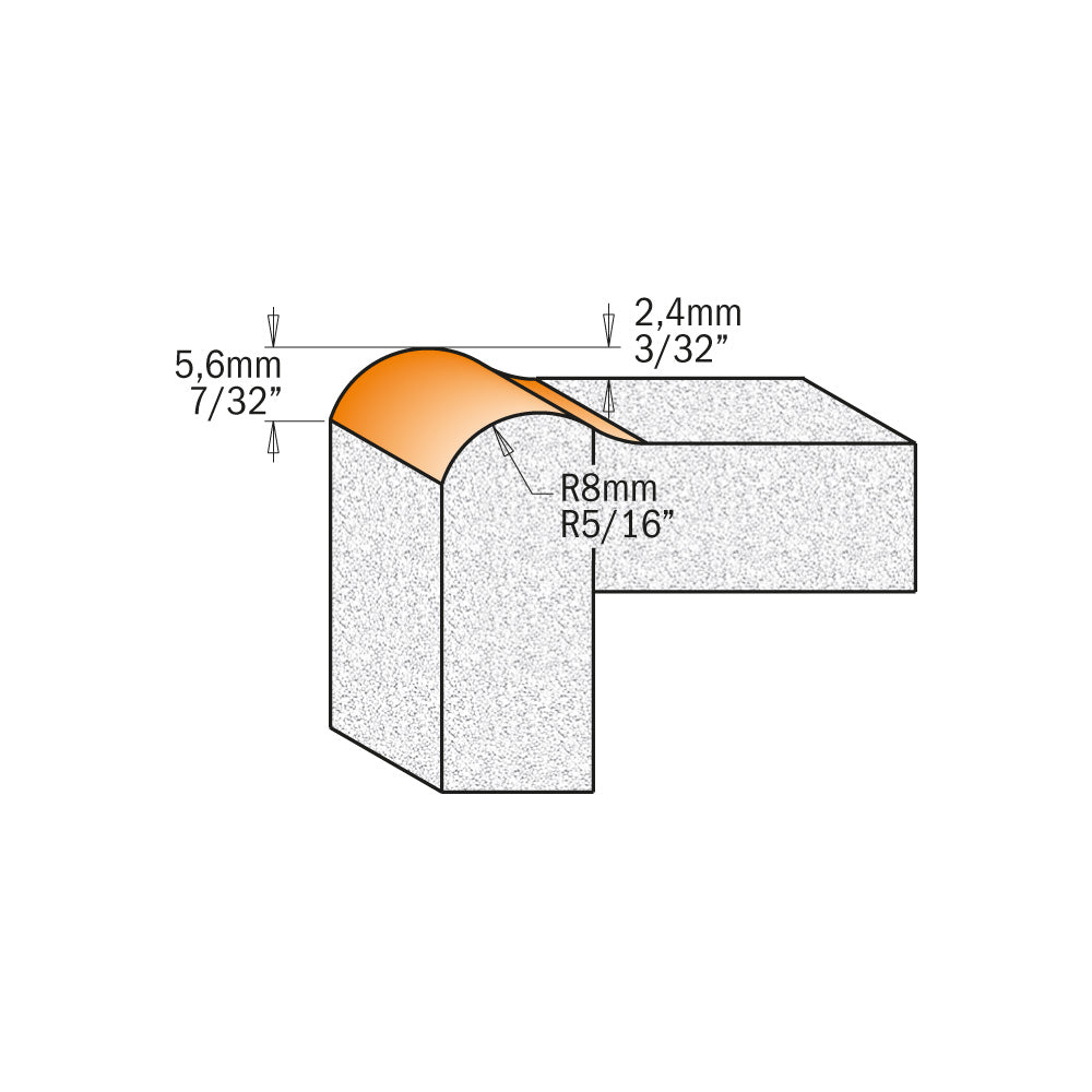 CMT 880.531.11 SOLID SURFACE - NO-DRIP BIT D=1” d=3/4” R=5/16” S=1/2”