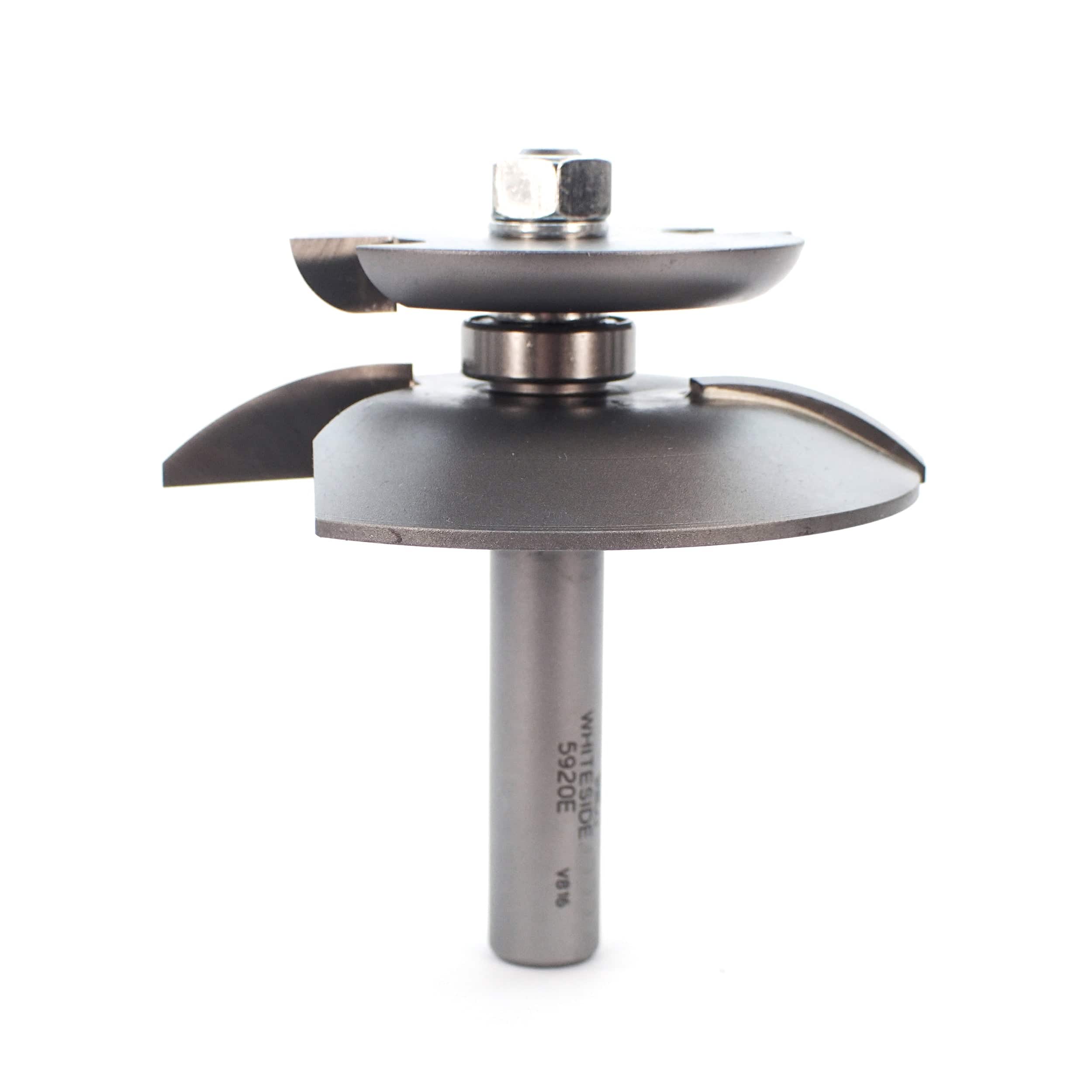 5920E 2-Wing Large Raised Panel Router Bit 3-1/4" D with Back Cutter, Cove