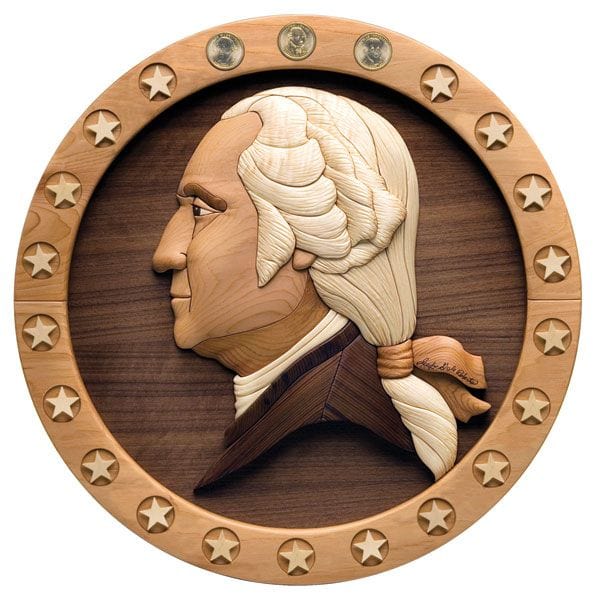 Intarsia Presidential Dollar Plaque - Downloadable Plan