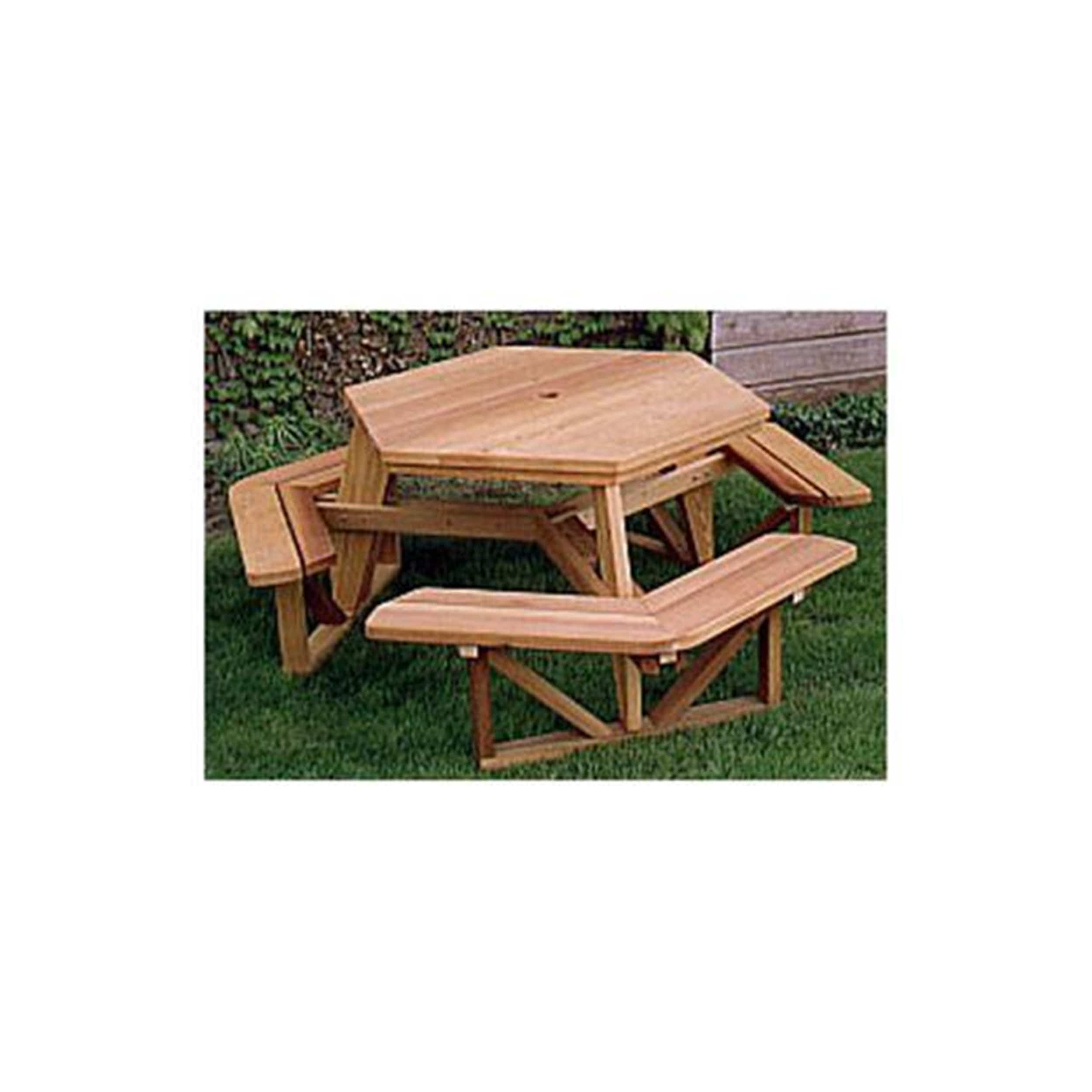 Woodworking Project Paper Plan to Build Hexagon Picnic Table