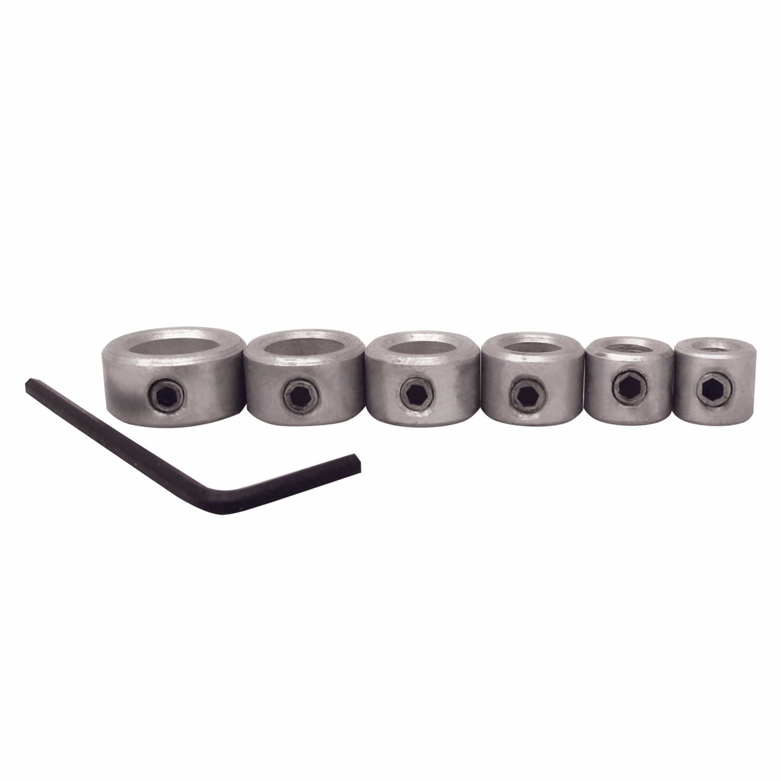 DrillStop Drill Bit Depth Collar Set - 6 Piece