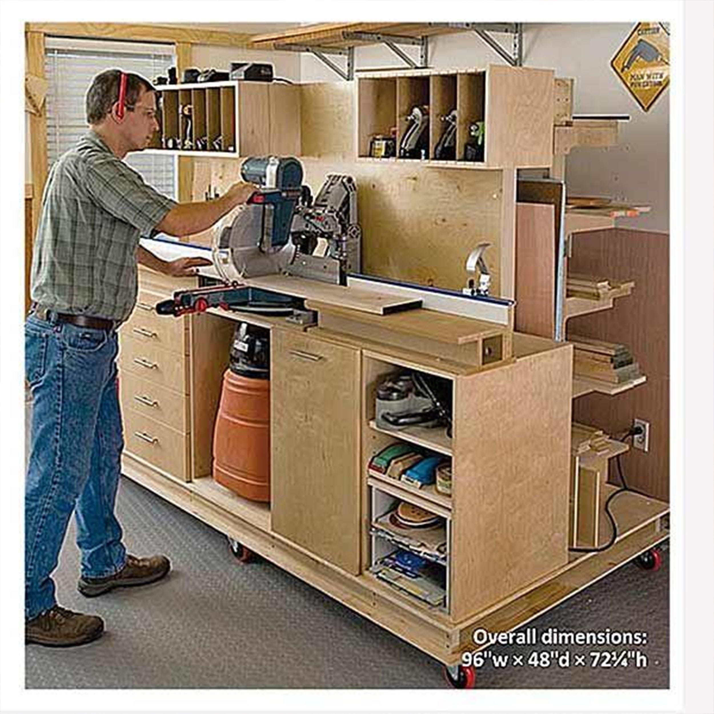 Woodworking Project Paper Plan to Build Crosscut Station and Lumber Rack