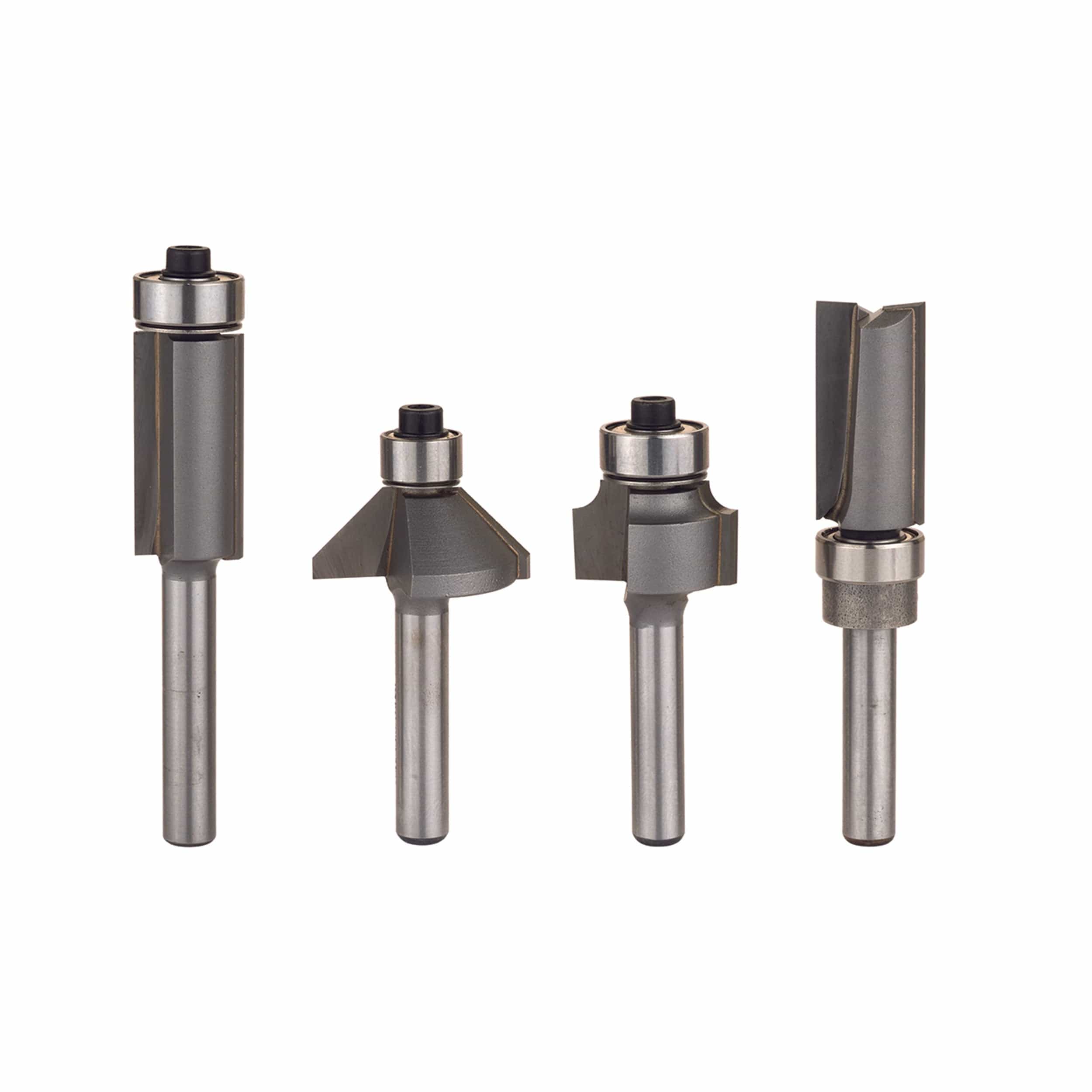Compact Router Bit Set - 1/4" Shank - 4 Piece