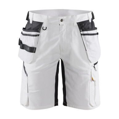 Blaklader Ripstop Shorts with Utility Pockets - White/Dark Grey - Size: 32