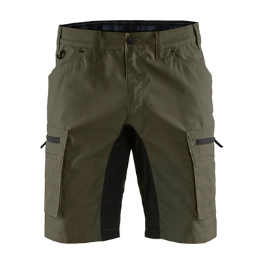 Blaklader Service Shorts With Stretch - Dark olive green /black - Size: 38