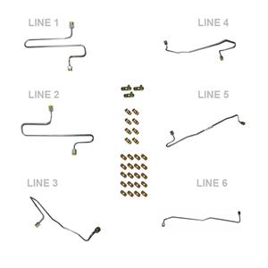 Caterpillar 3406, 3406B, 3406C Fuel Injection Line Kit with Clamps