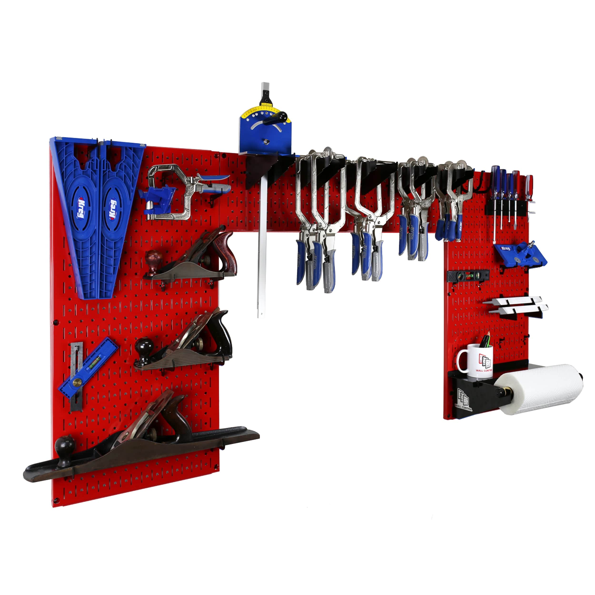Lazy Guy DIY Maker Woodworking Tool Storage Organizer Set, Red