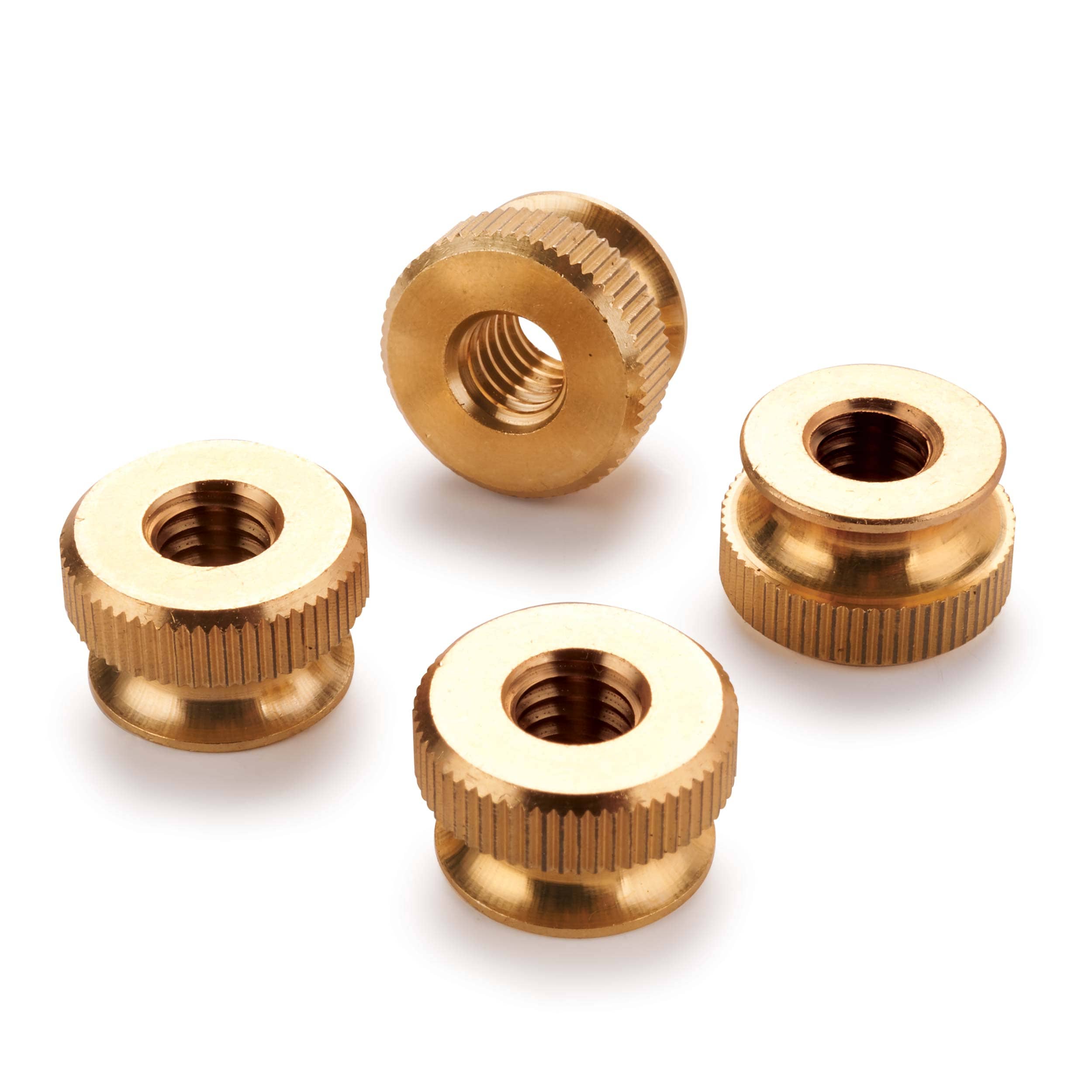 Knurled Thumb Nut Knobs - 5/16" - 18TPI - Brass- 4 Piece