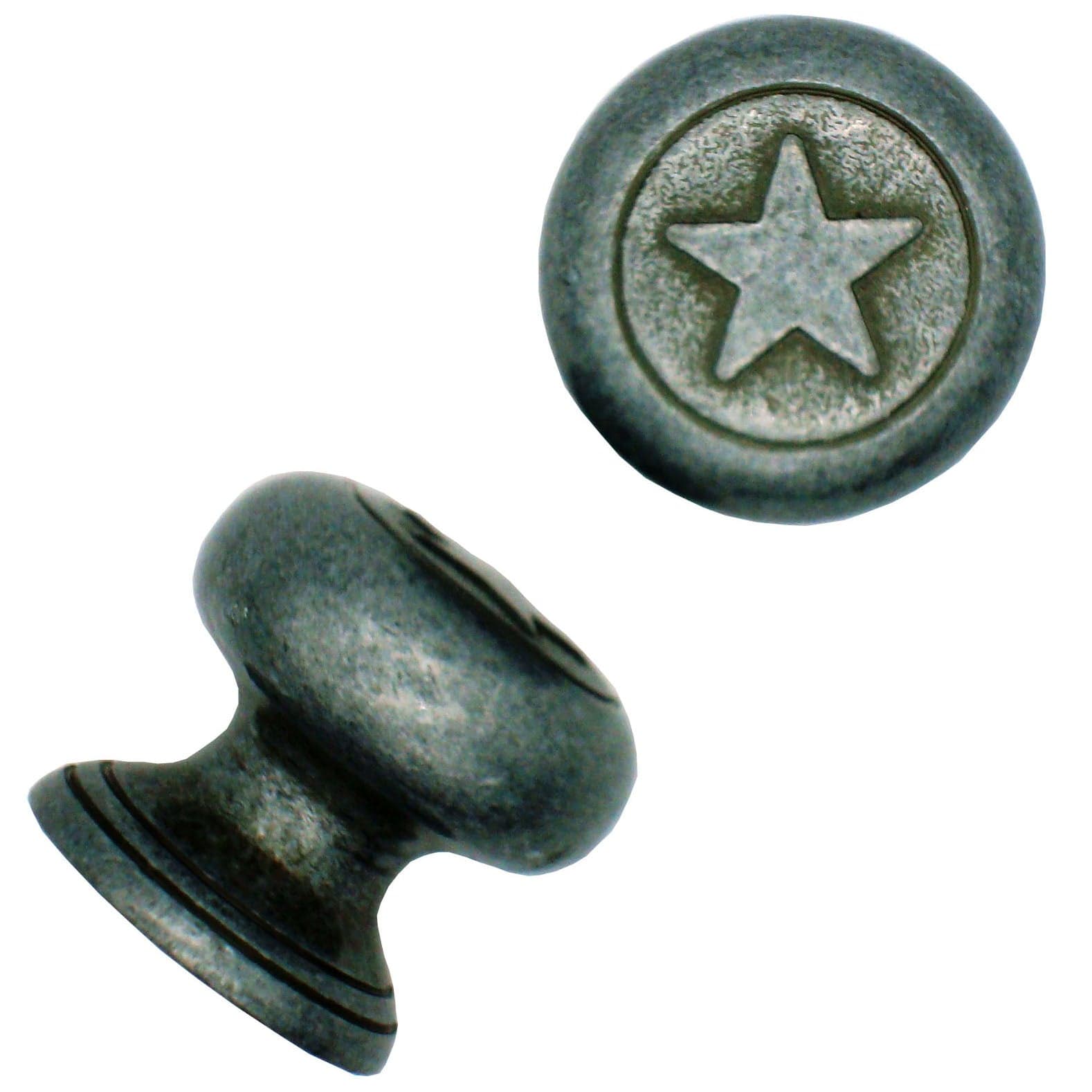 Raised Star Knob, Pewter Oxide